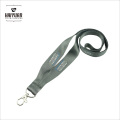 V-Cut Lanyard de nylon gris con logotipo personalizado Metal Clip de disparo para la Oficina